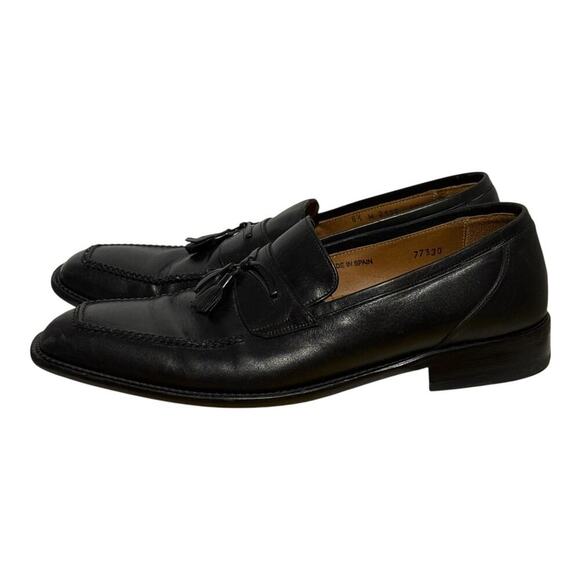 Mezlan Black Leather Tassel Loafers Men’s Size 8.5M Slip-On Dress Shoes - Picture 2 of 10